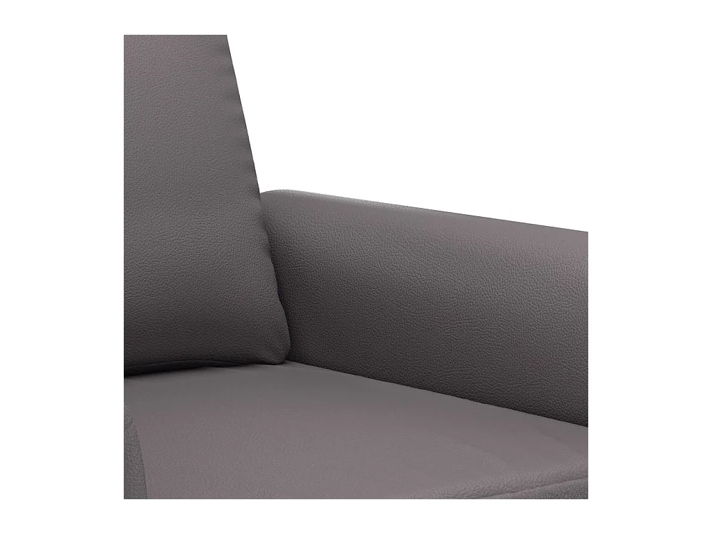 Ensemble de canapés 3 pcs avec coussins gris similicuir