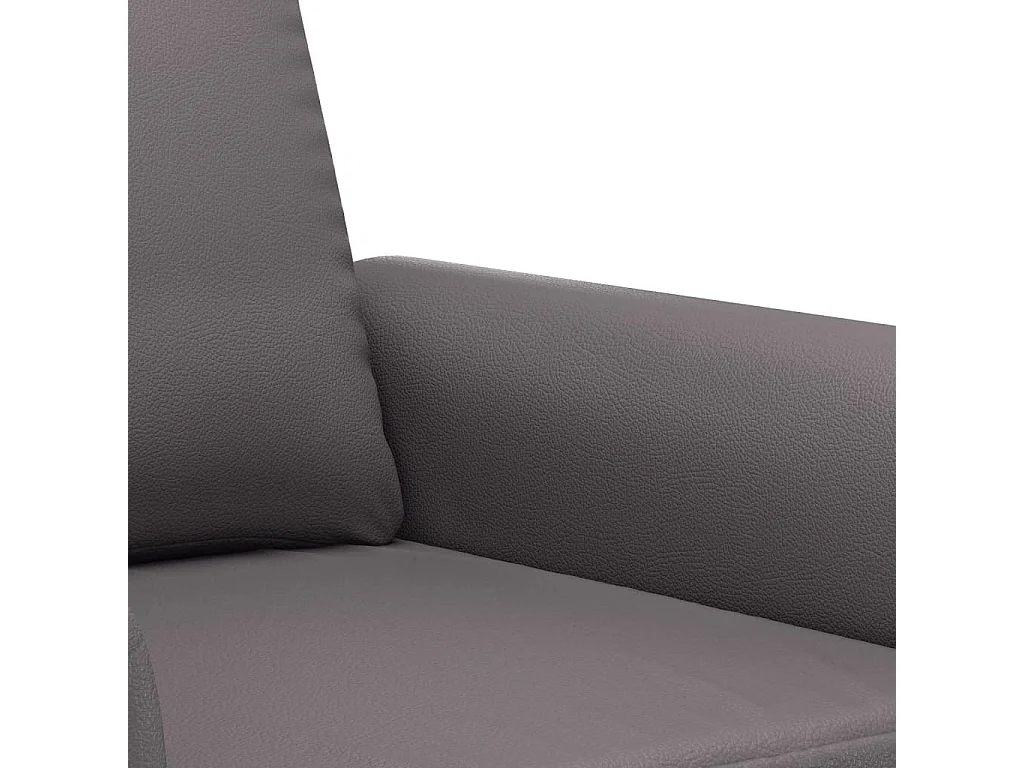 Ensemble de canapés 3 pcs avec coussins gris similicuir