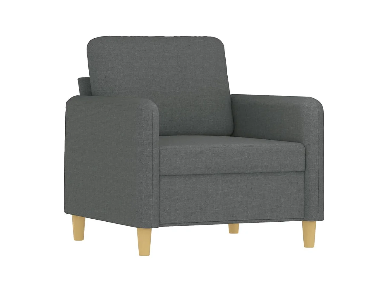 Set divano 4 pezzi cuscini grigio scuro tessuto