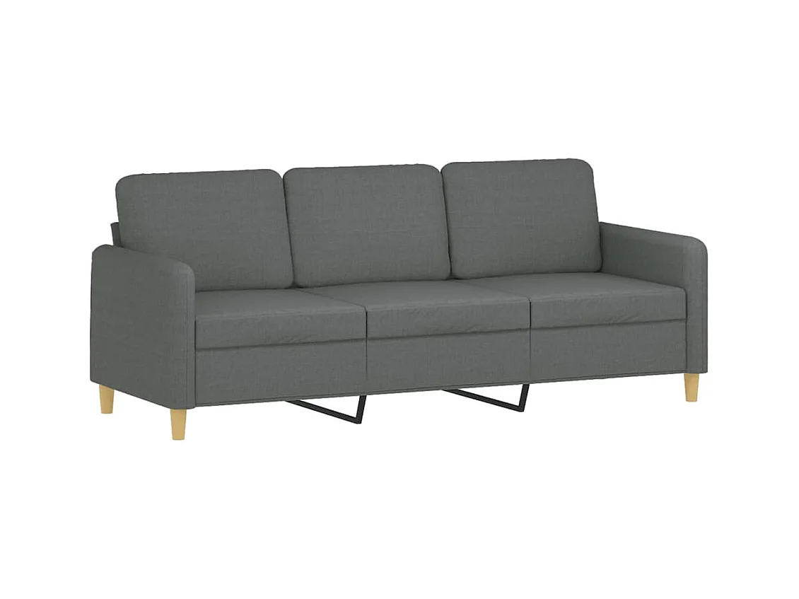 Set divano 4 pezzi cuscini grigio scuro tessuto