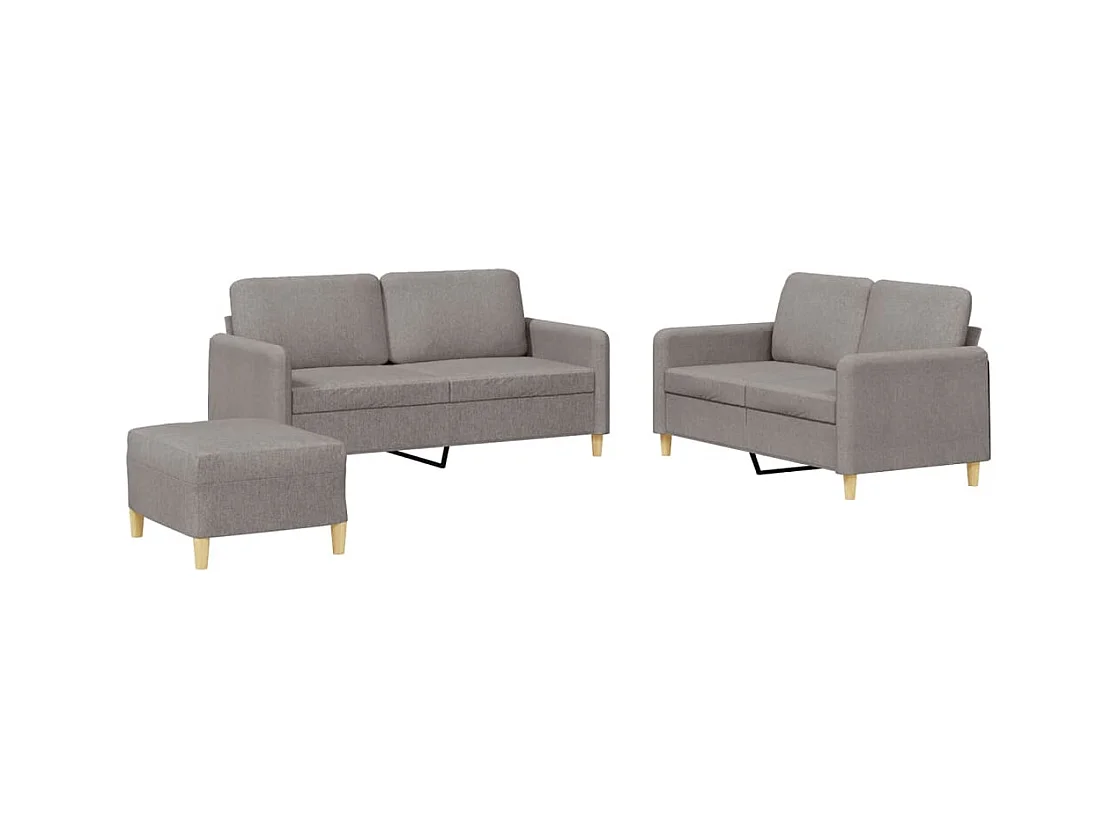 Ensemble de canapés 3 pcs avec coussins Taupe Tissu