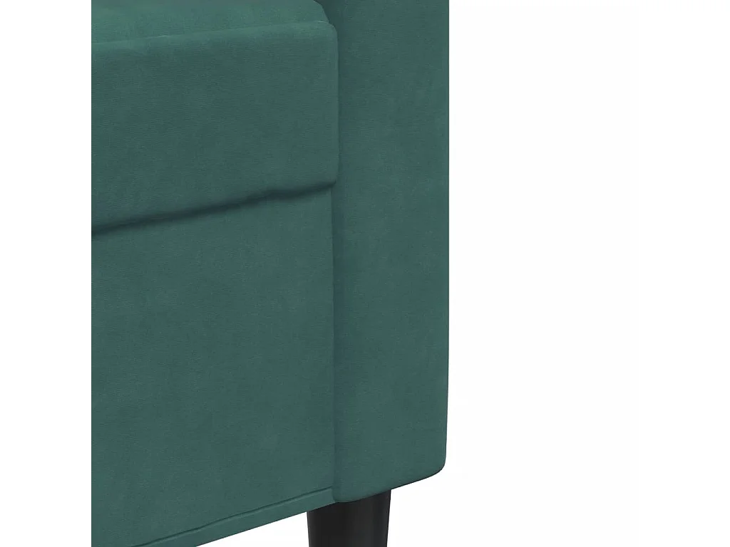 Juego de sofá de 4 piezas con cojines de terciopelo verde oscuro