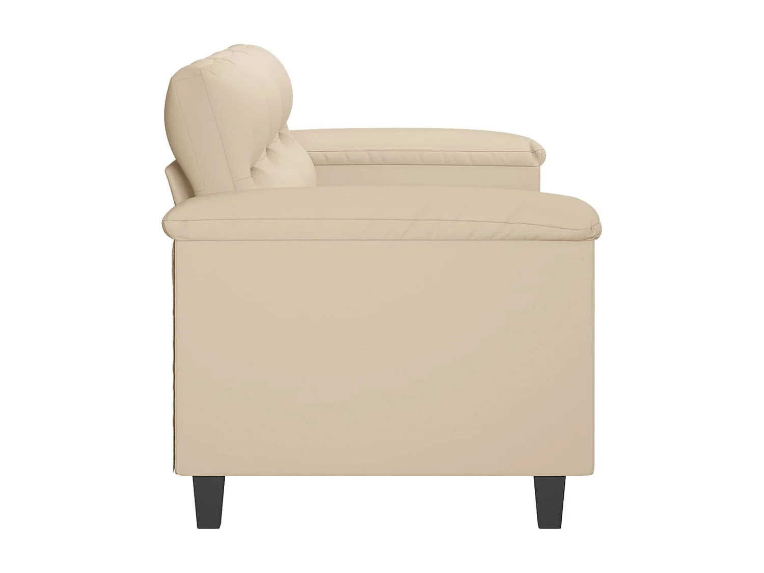 Canapé à 3 places Crème 180 cm Tissu microfibre