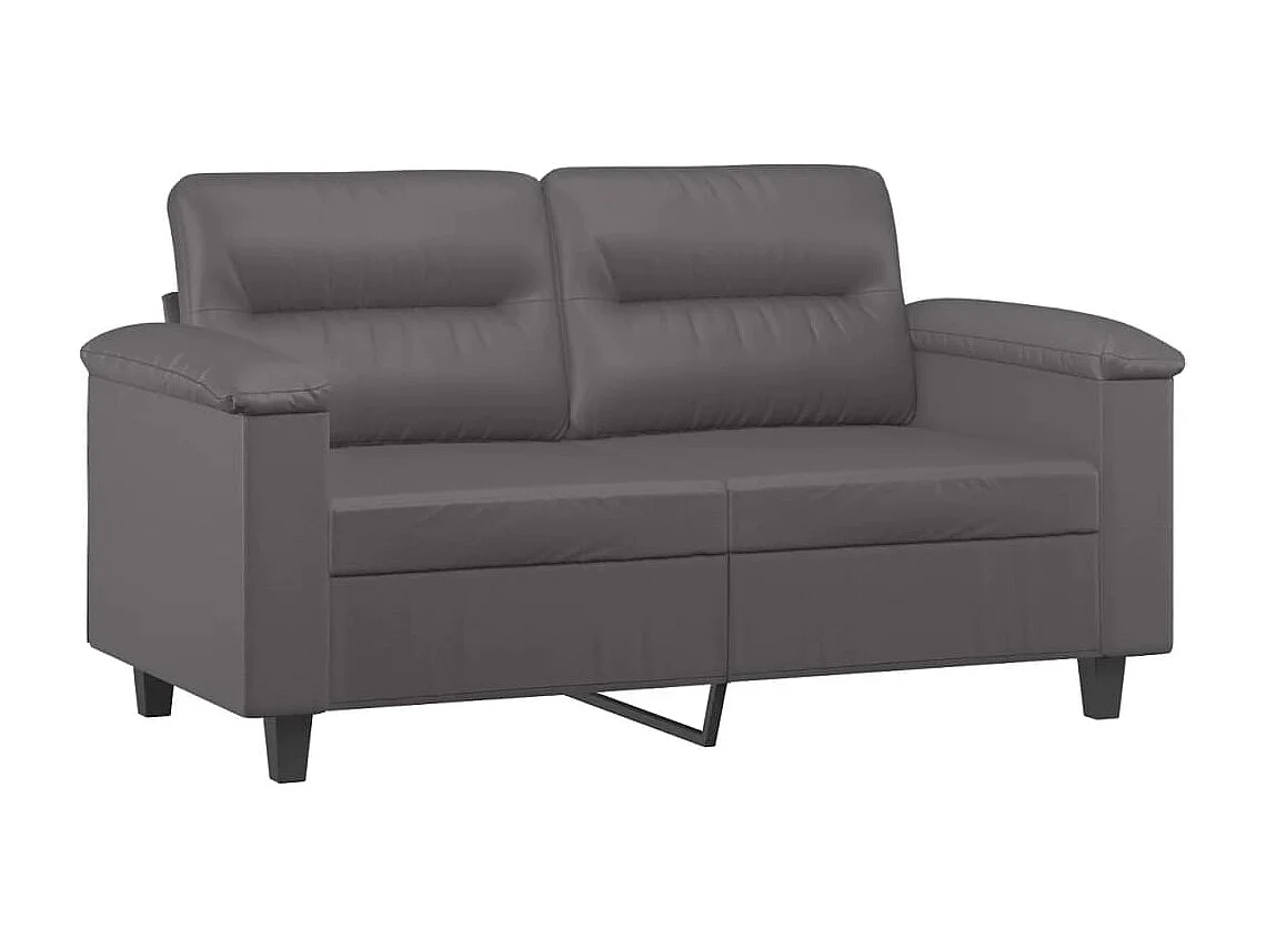 Ensemble de canapés 2 pcs avec coussins Gris Similicuir