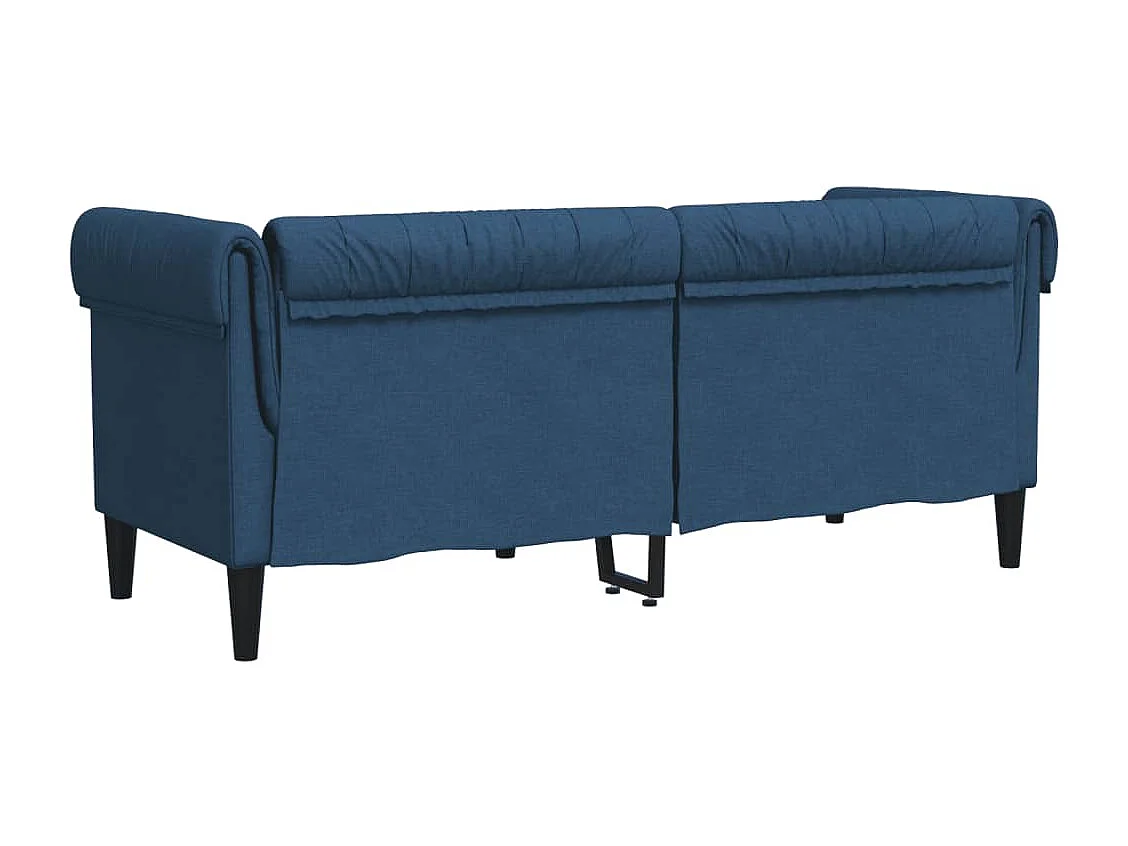 Canapé Chesterfield 2 places bleu tissu