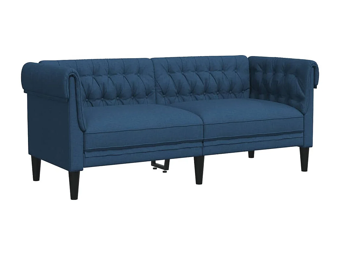 Chesterfield 2-Sitzer-Sofa blauer Stoff