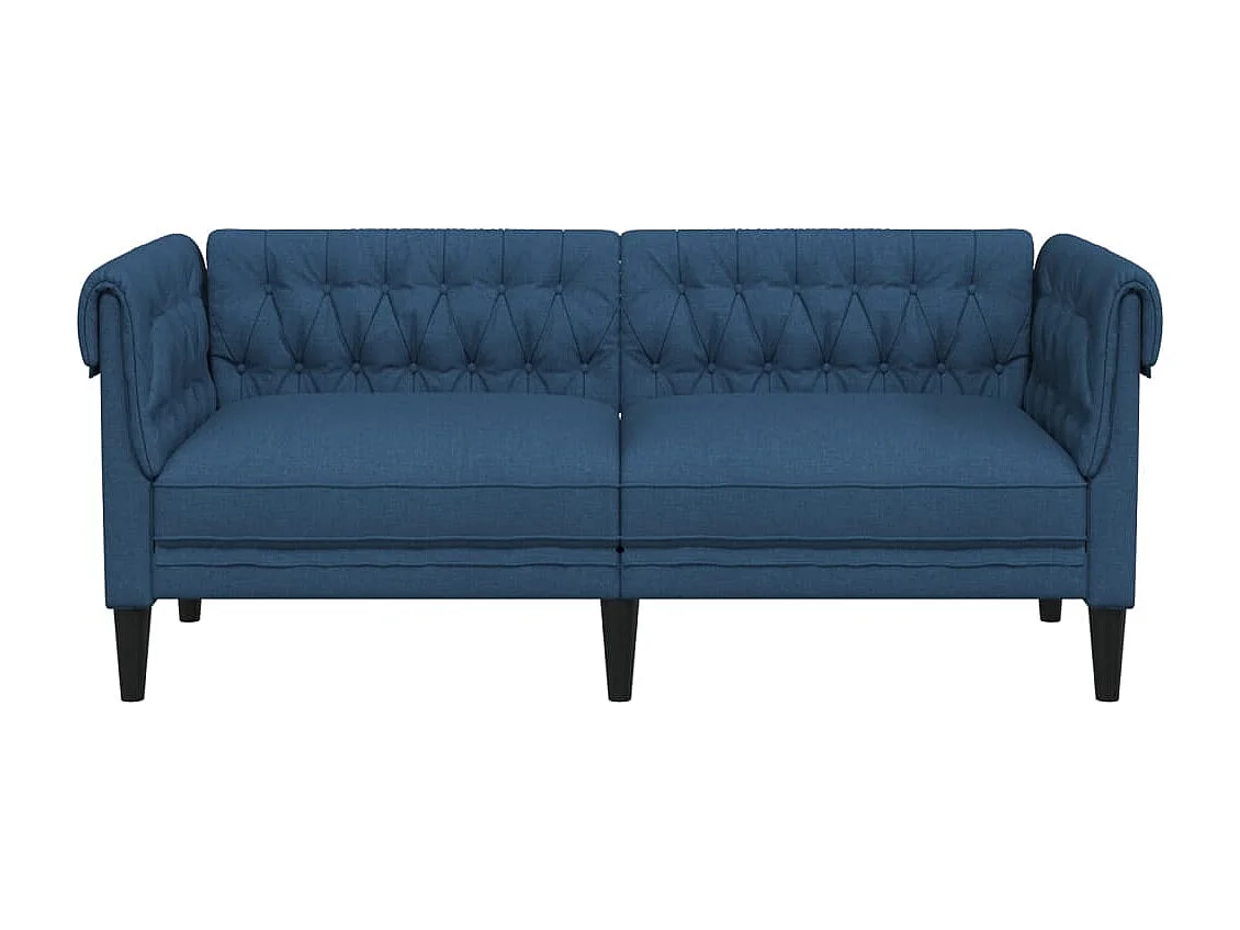 Chesterfield 2-Sitzer-Sofa blauer Stoff