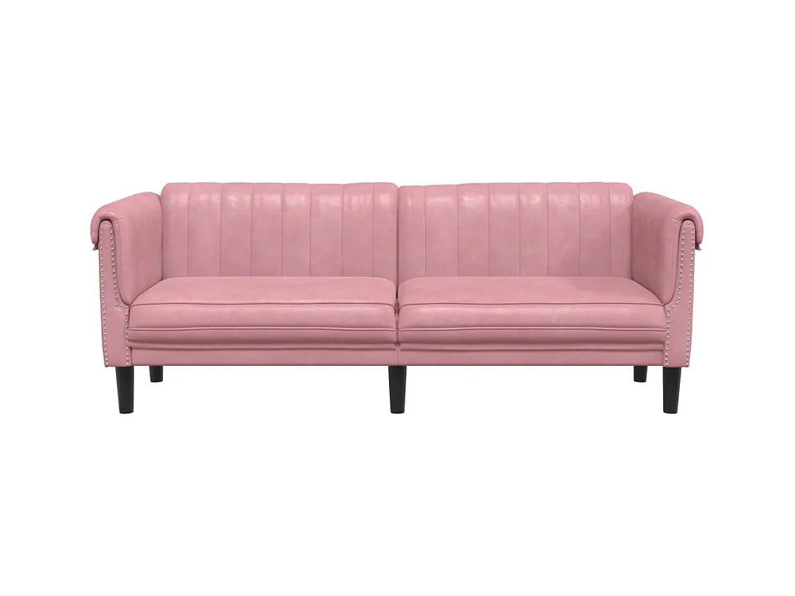 Rosa 3-Sitzer-Sofa aus Samt