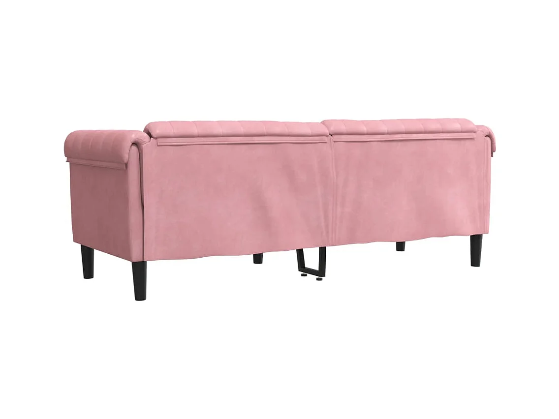 Sofá de 3 plazas de terciopelo rosa