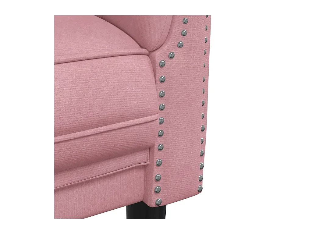 Sofá de 3 plazas de terciopelo rosa