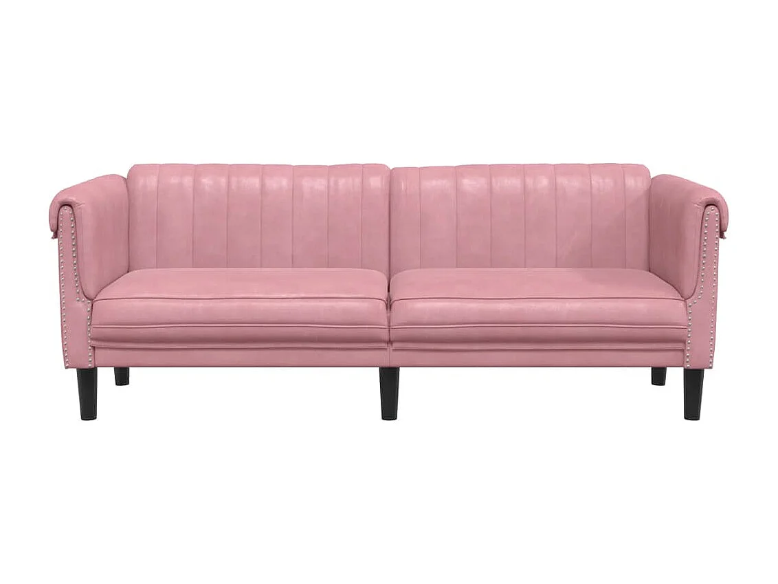 Canapé à 3 places rose velours