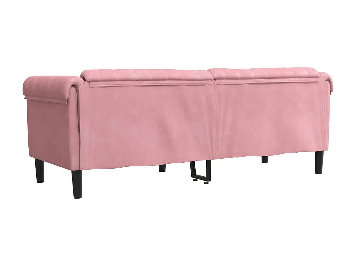 Canapé à 3 places rose velours