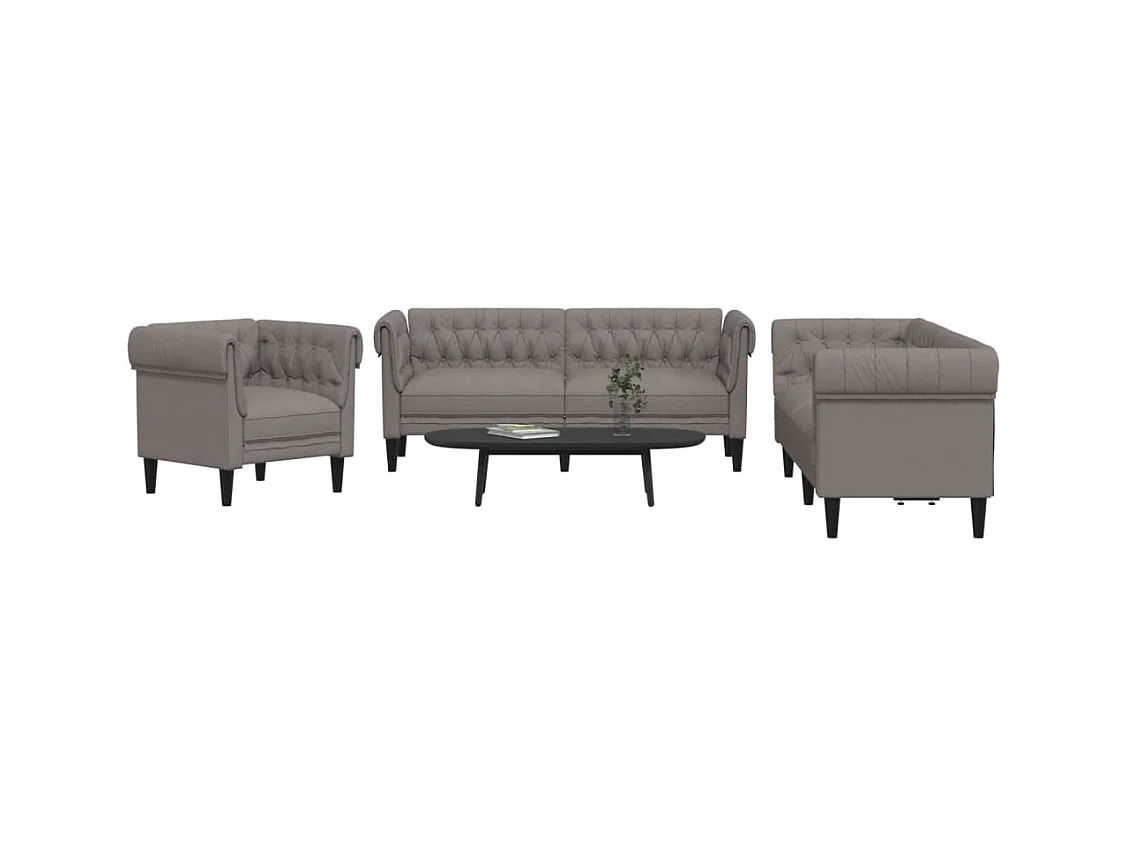 Conjunto de sofá de 3 piezas de tela color topo