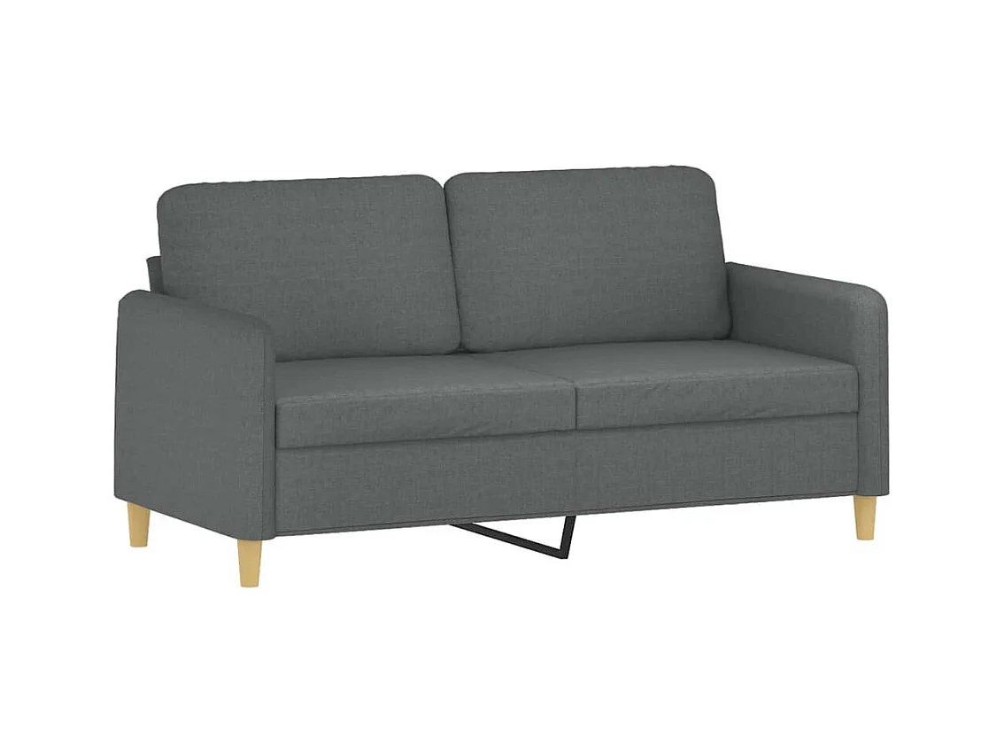 Ensemble de canapés 2 pcs avec coussins Gris foncé Tissu