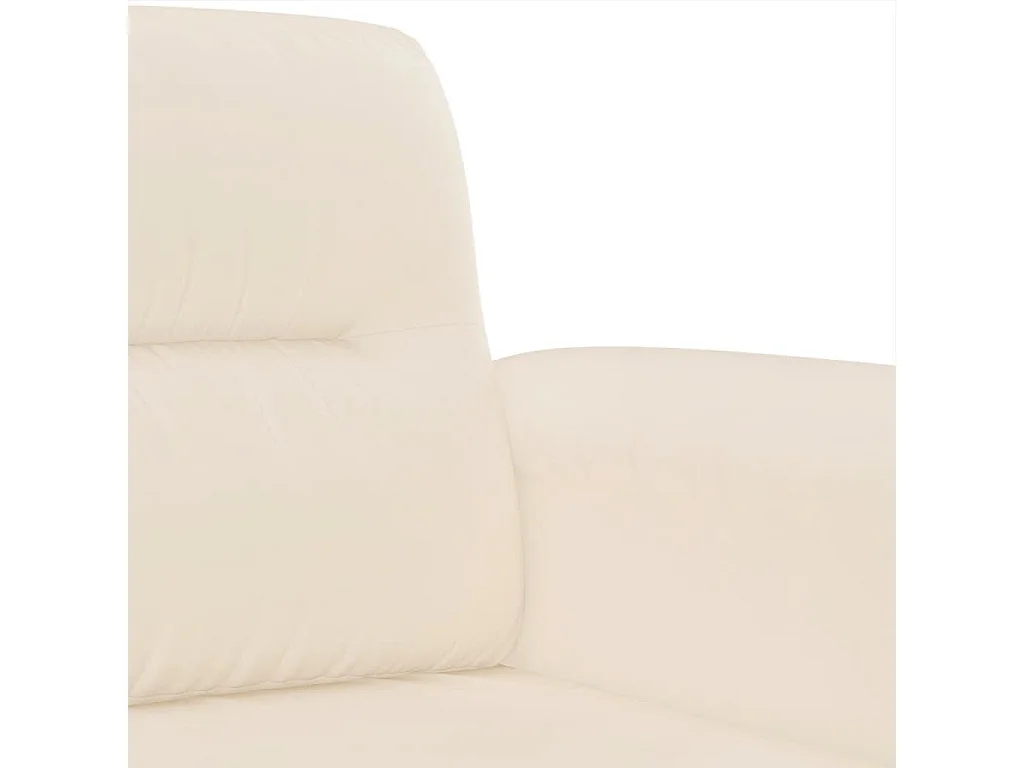 Set divano 2 pezzi con cuscini beige in tessuto microfibra