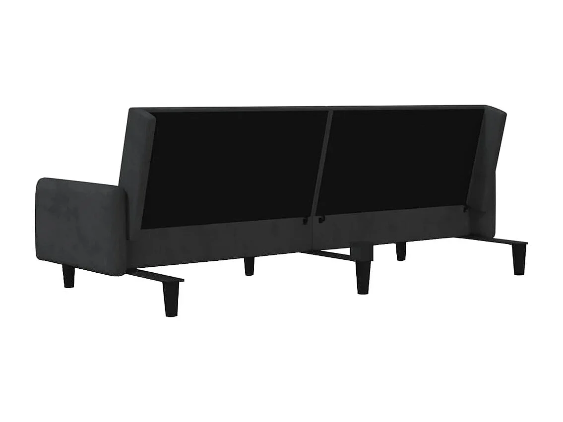 Canapé-lit 2 places noir velours