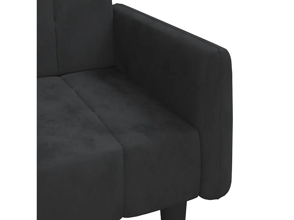 Canapé-lit 2 places noir velours