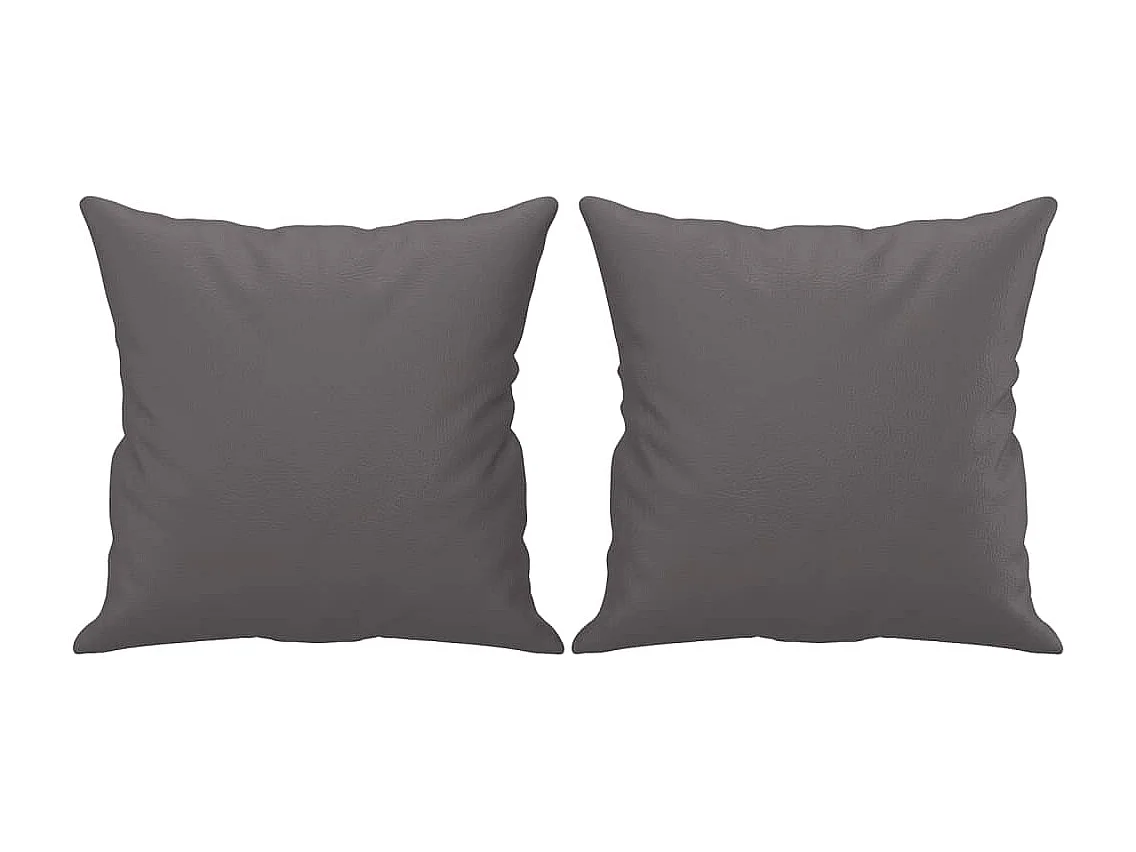 Canapé 2 places avec oreillers gris 120 cm similicuir