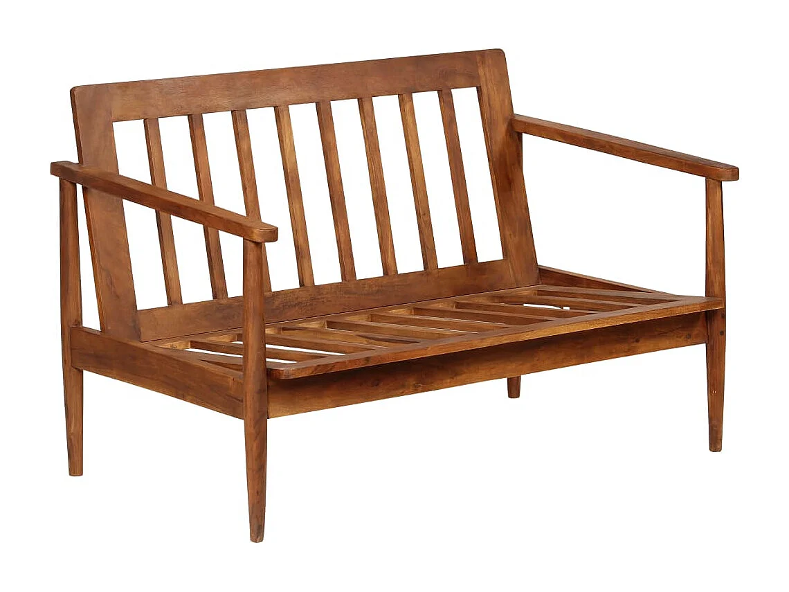 Ensemble de canapés 3 pcs Cuir véritable Bois massif d'acacia