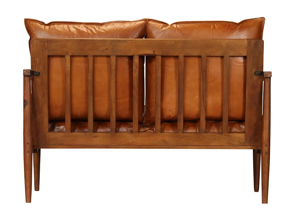 Ensemble de canapés 3 pcs Cuir véritable Bois massif d'acacia