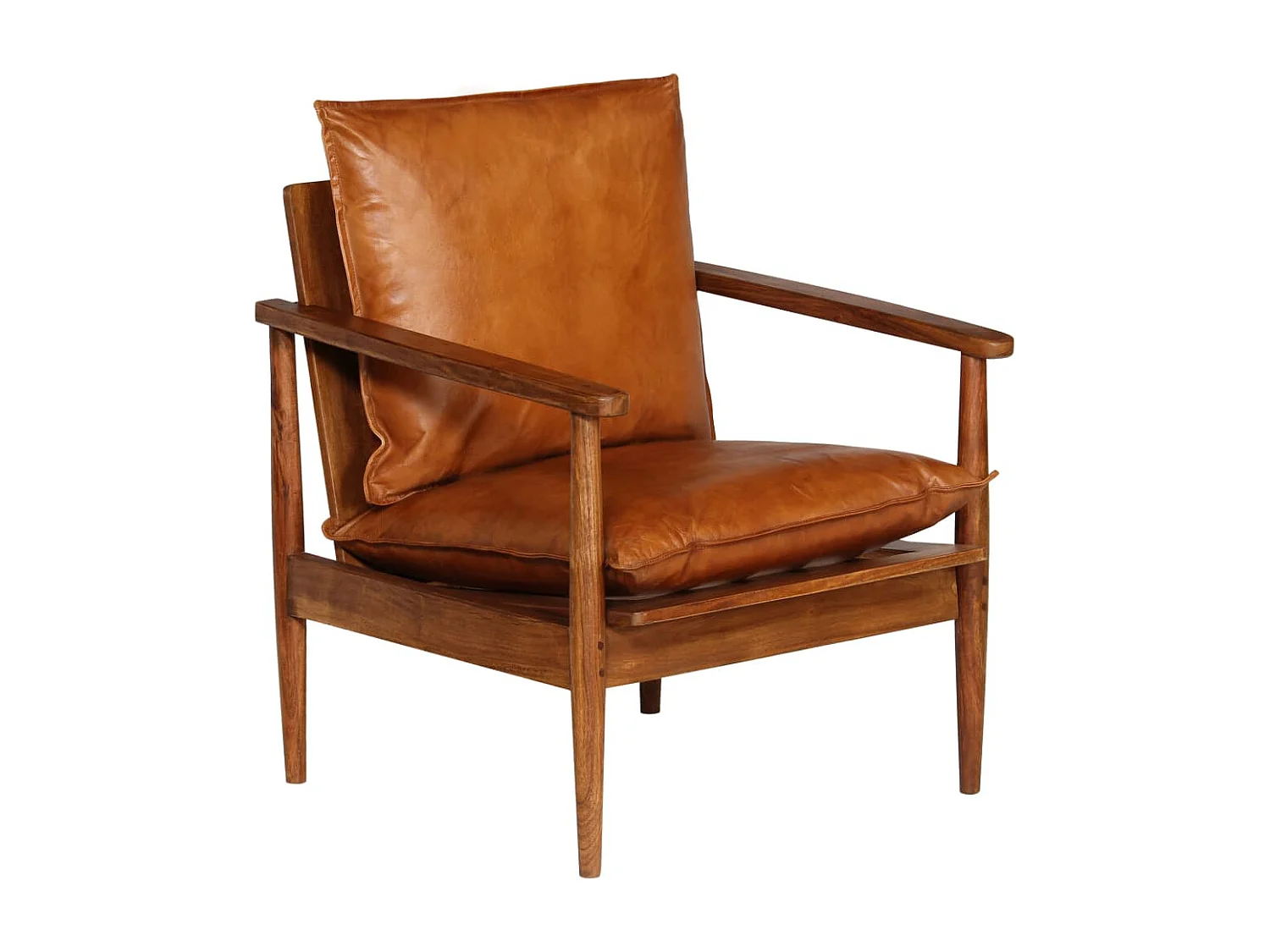 Ensemble de canapés 3 pcs Cuir véritable Bois massif d'acacia