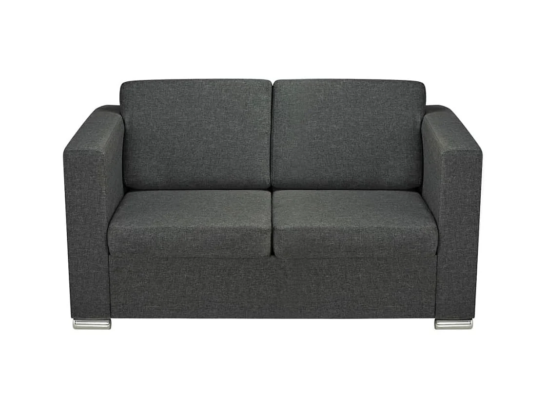 Tweedelige bankstel donkergrijze stof