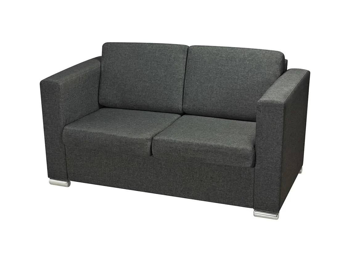 Tweedelige bankstel donkergrijze stof