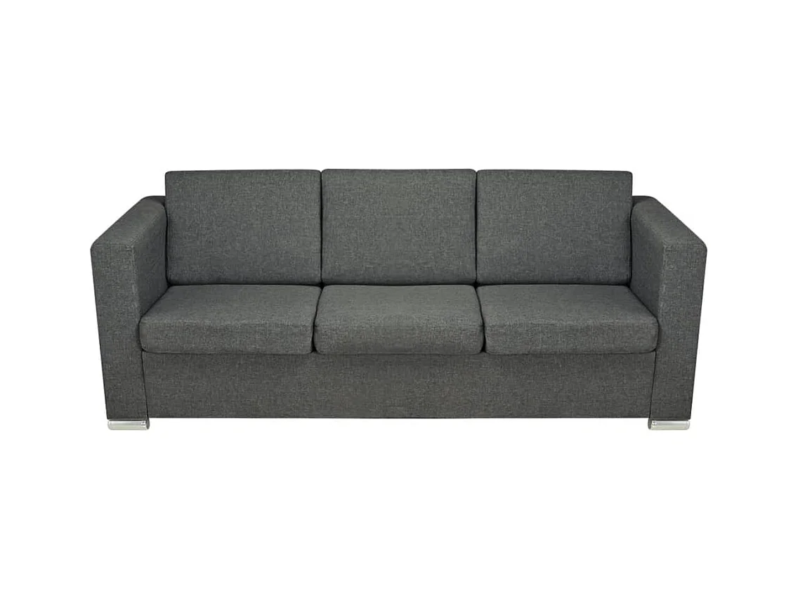 Tweedelige bankstel donkergrijze stof