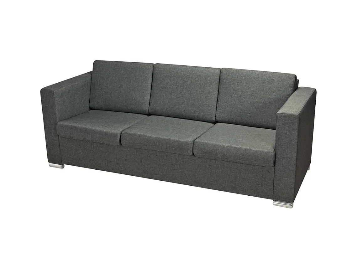 Tweedelige bankstel donkergrijze stof