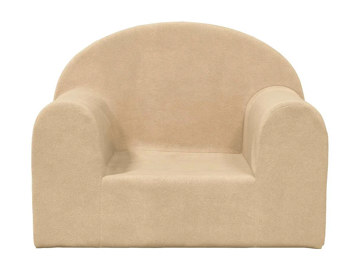 Sofá infantil macio de pelúcia creme