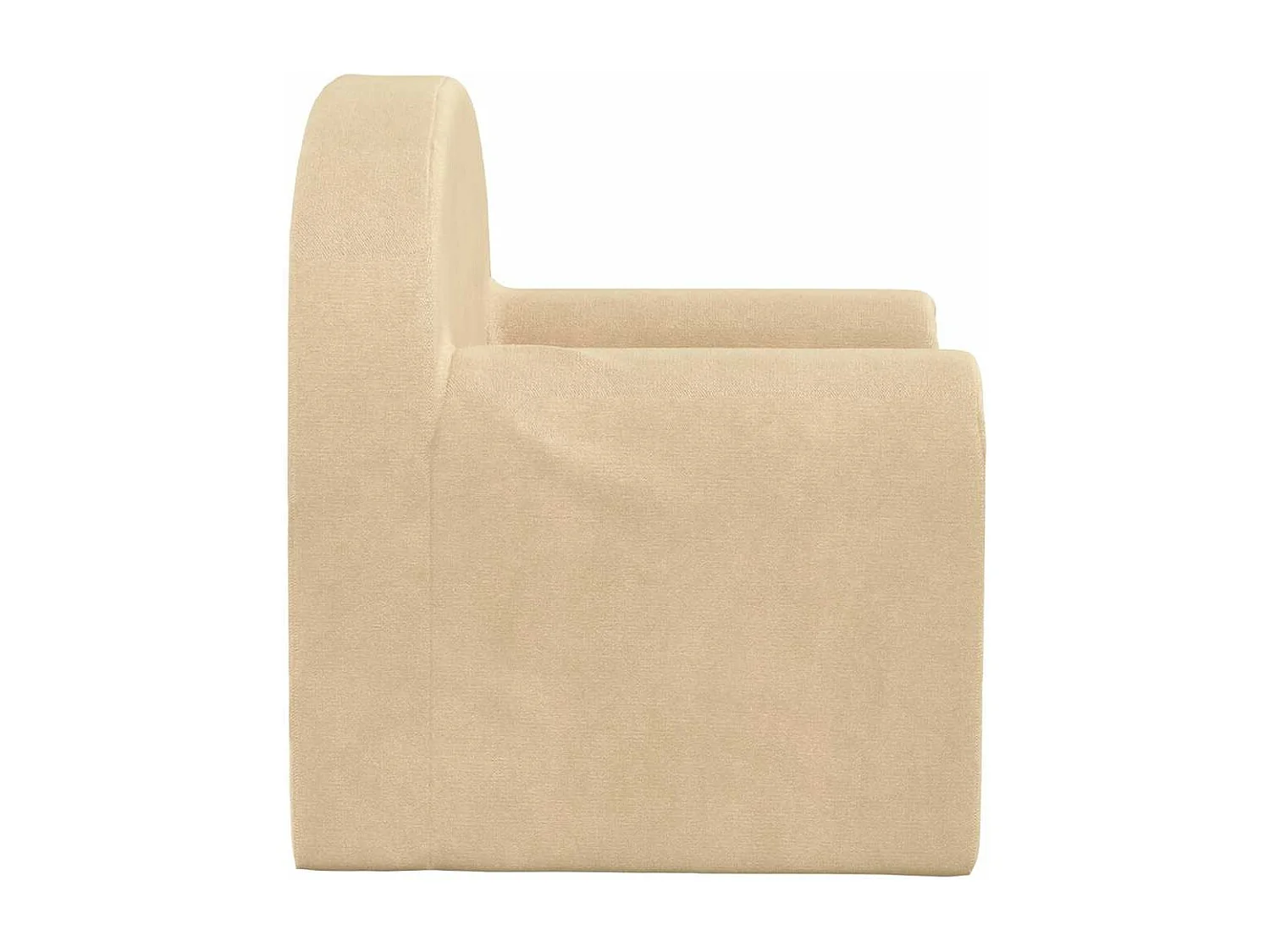 Sofá infantil macio de pelúcia creme
