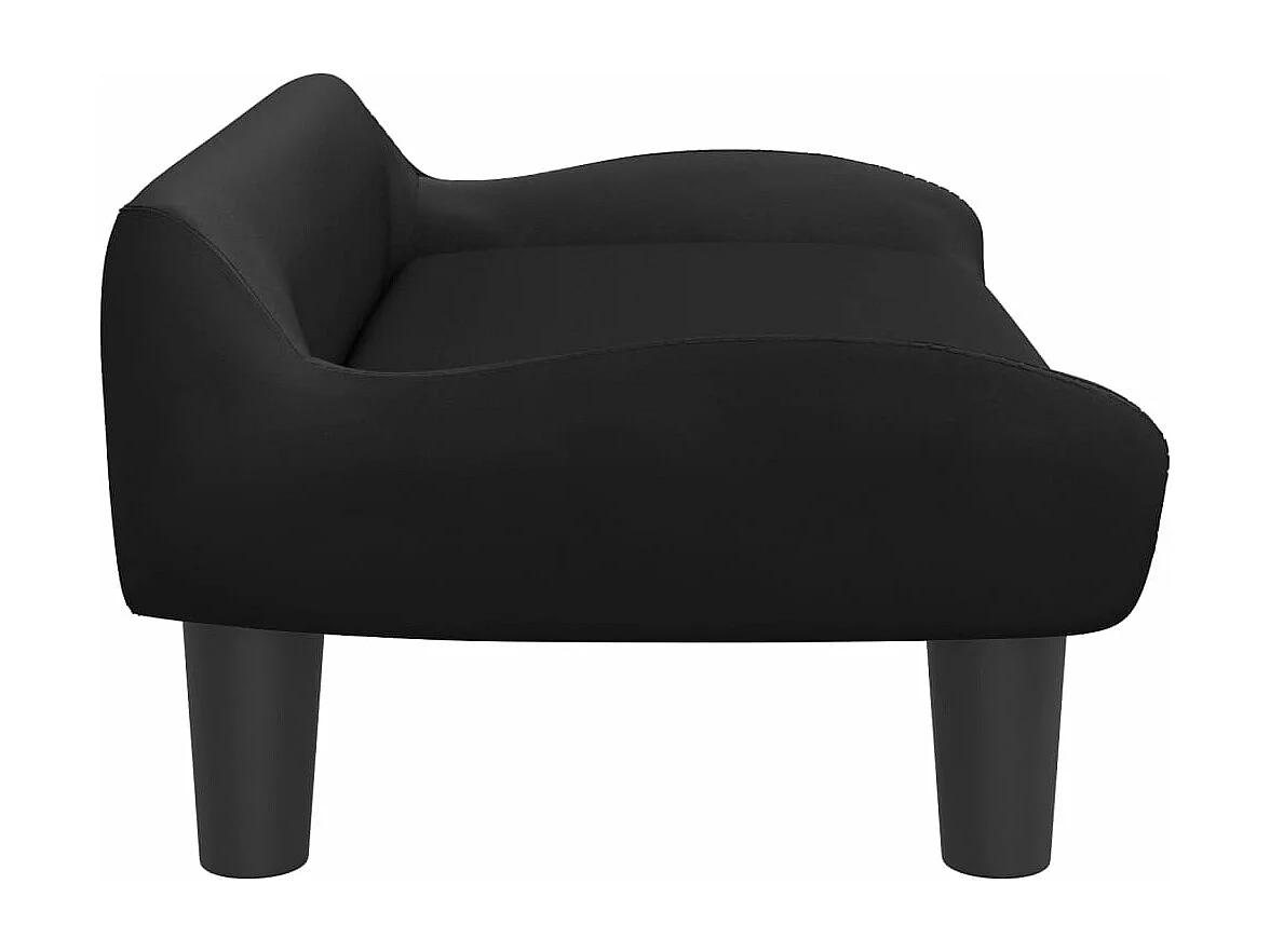 Kinderbank zwart 70x40x24 cm fluweel