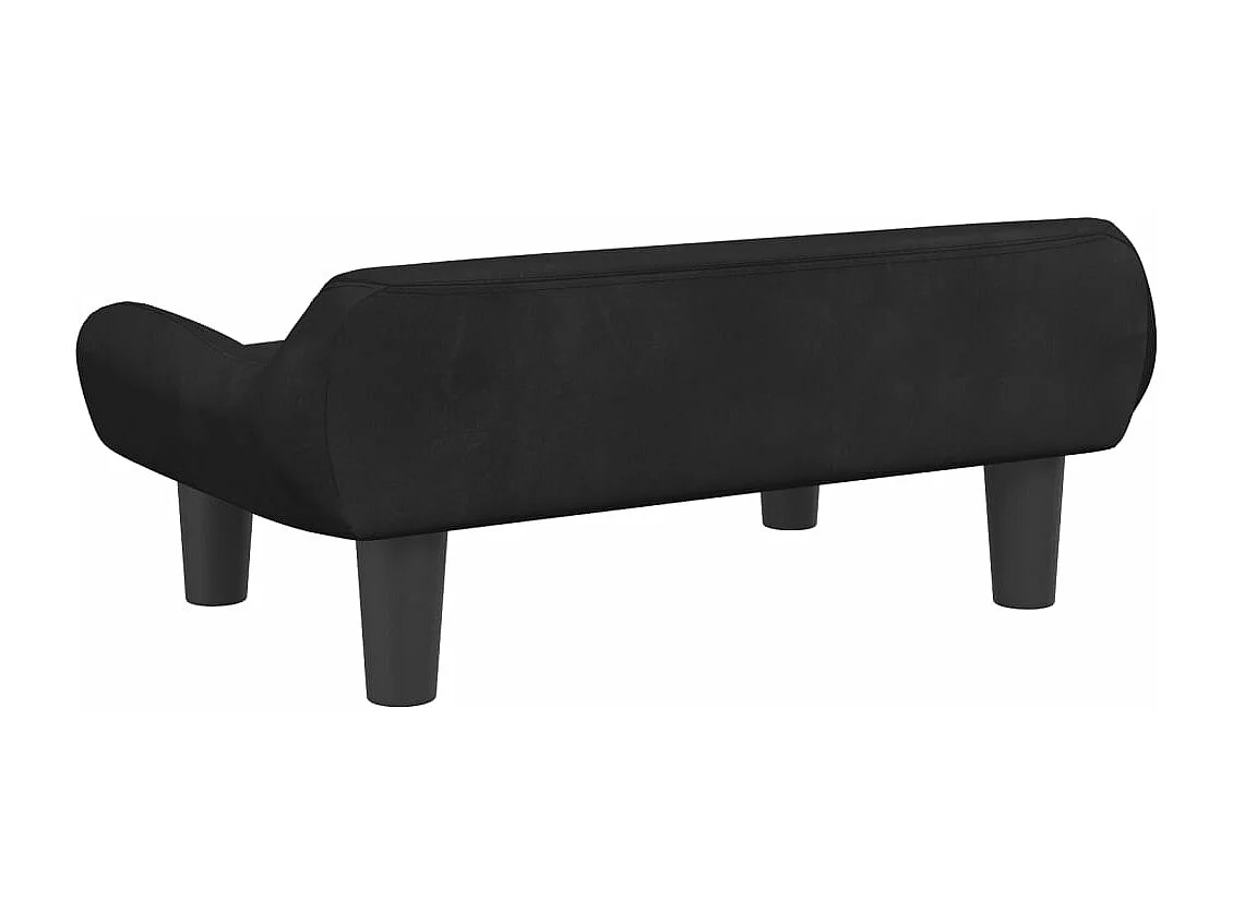 Kinderbank zwart 70x40x24 cm fluweel