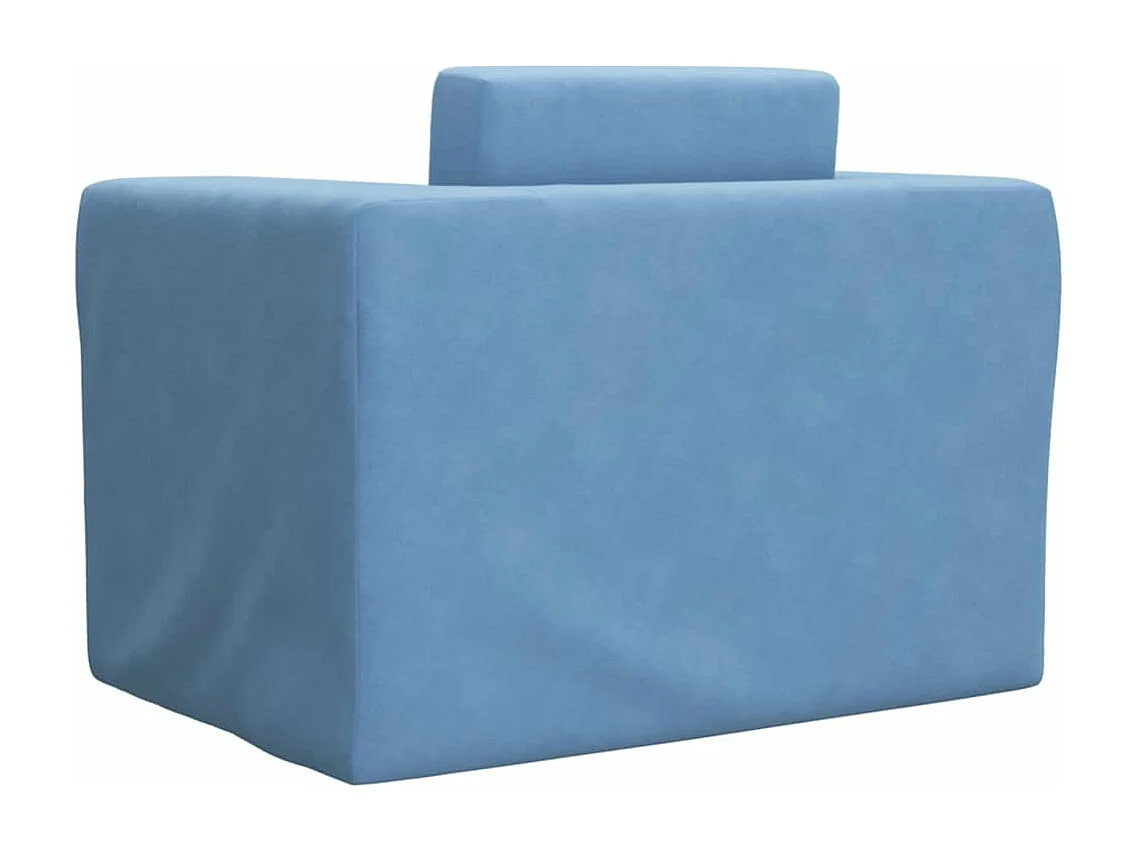 Sofá cama para niños de felpa suave de color azul