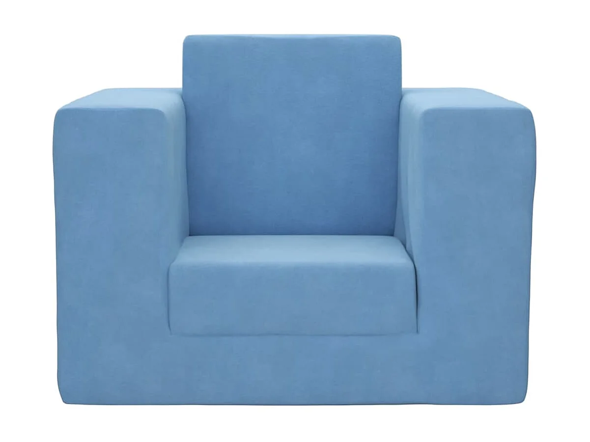 Sofá cama para niños de felpa suave de color azul