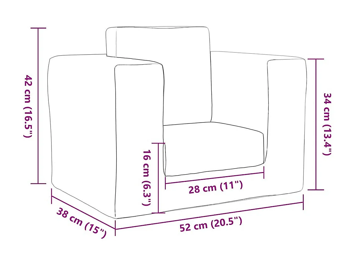 Sofá cama para niños de felpa suave de color azul