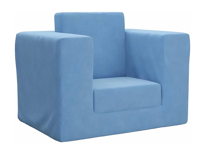 Sofá-cama infantil azul pelúcia macia