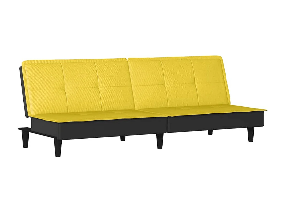 Divano letto in tessuto giallo chiaro