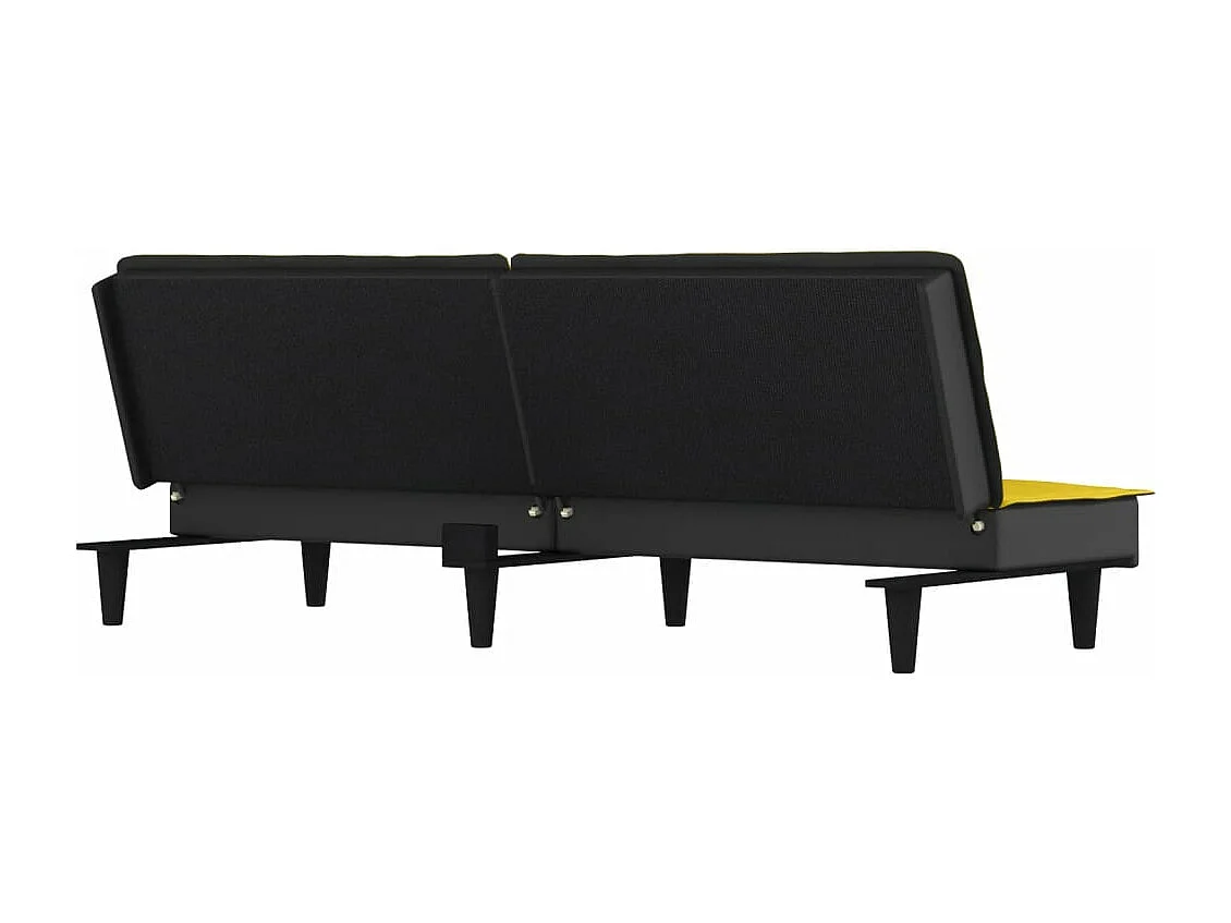 Divano letto in tessuto giallo chiaro