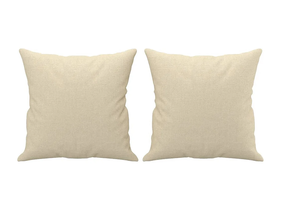 Ensemble de canapés 2 pcs avec coussins crème tissu