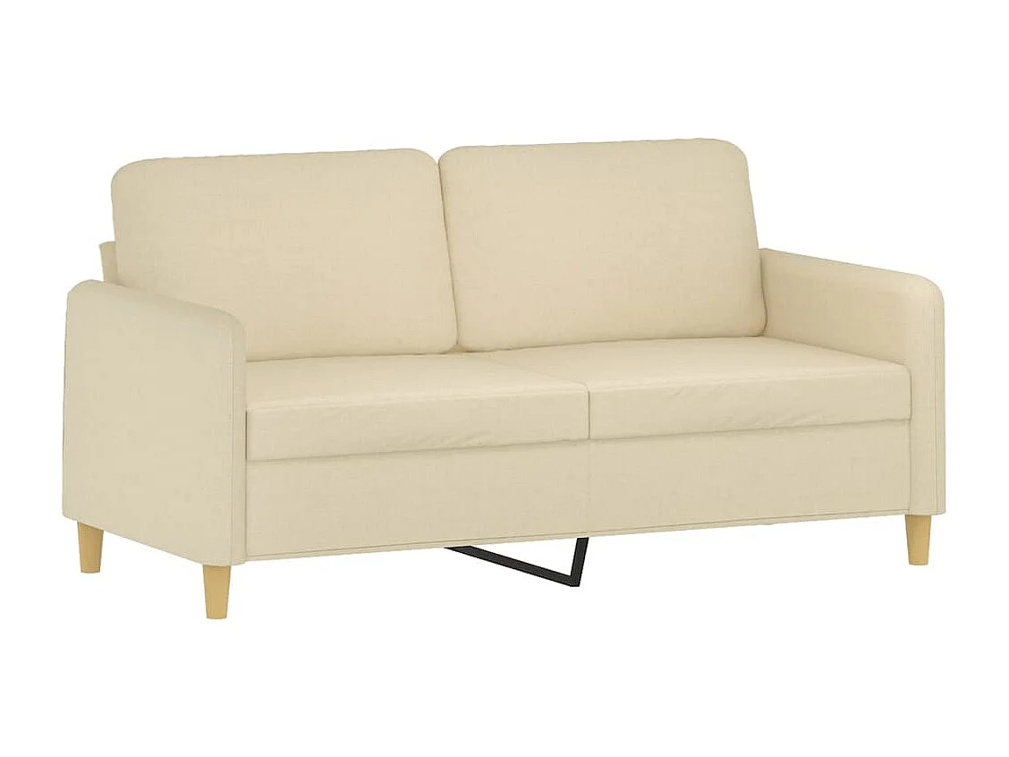 Ensemble de canapés 2 pcs avec coussins Crème Tissu