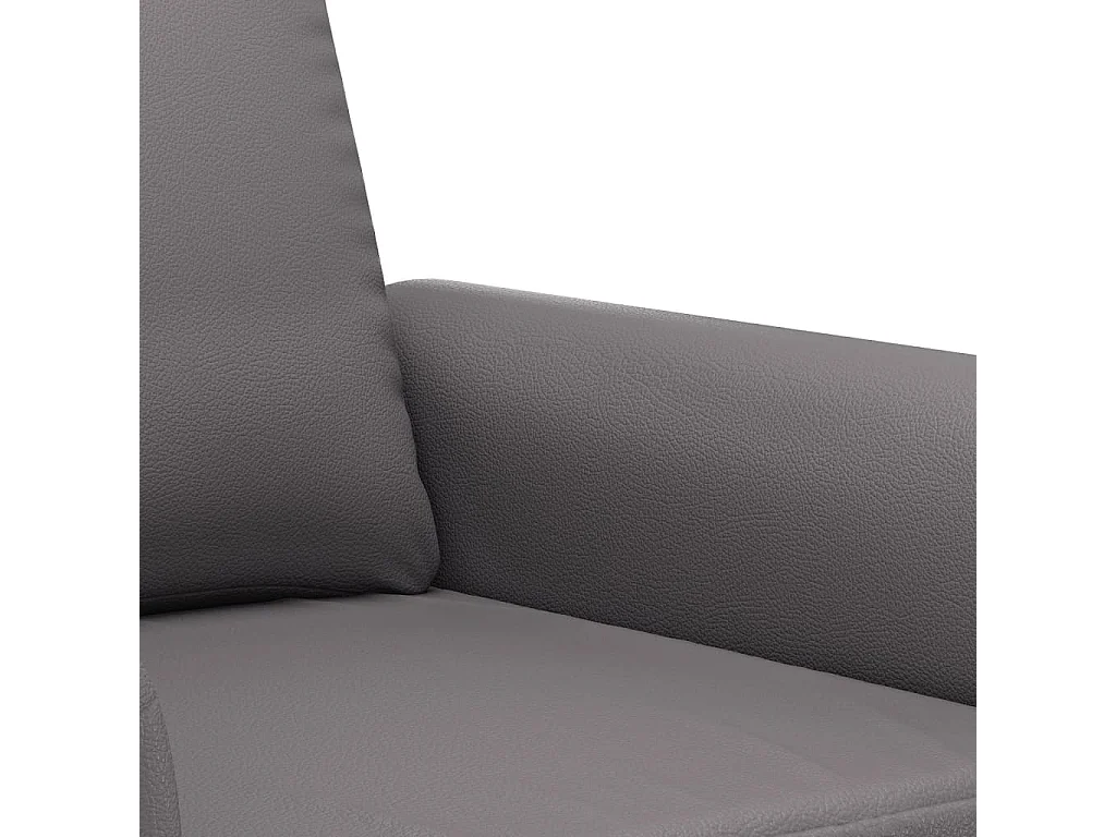 Ensemble de canapés 2 pcs avec coussins Gris Similicuir