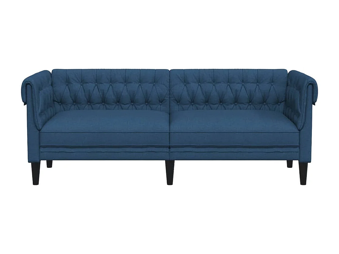 Canapé Chesterfield 3 places bleu tissu
