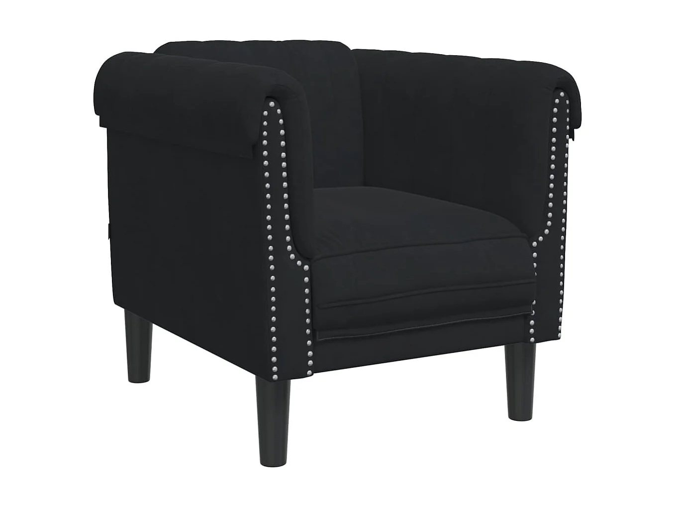 3-teiliges Sofaset aus schwarzem Samt