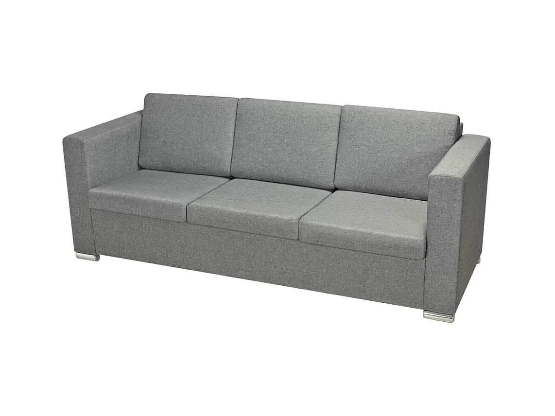 Conjunto de sofá de duas peças em tecido cinza claro