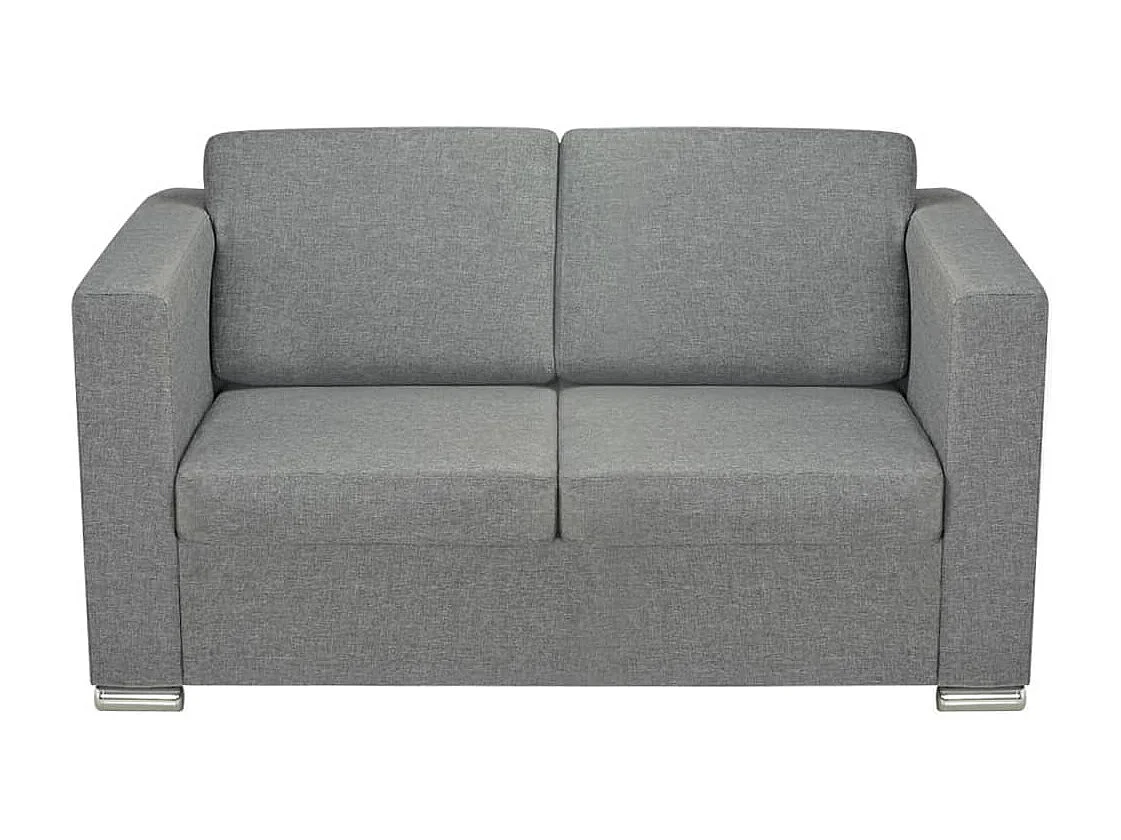 Ensemble de canapés deux pièces Tissu Gris clair