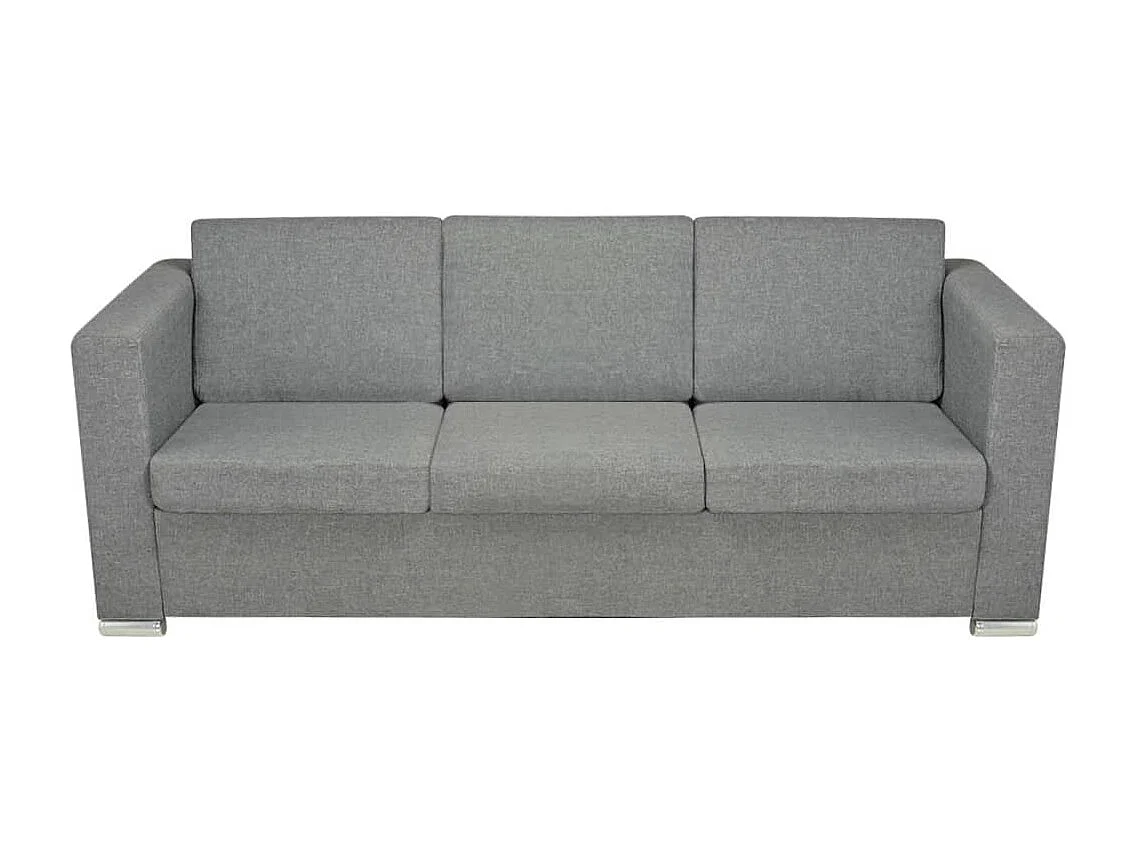 Ensemble de canapés deux pièces Tissu Gris clair