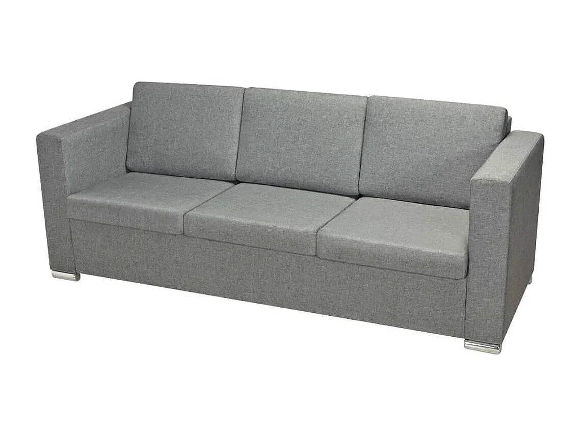 Ensemble de canapés deux pièces Tissu Gris clair