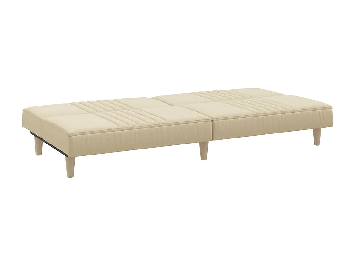 Divano letto in tessuto color crema
