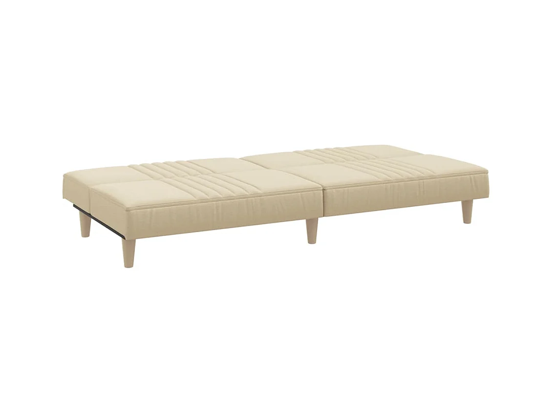 Divano letto in tessuto color crema